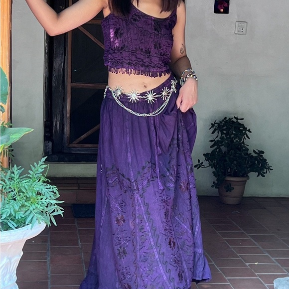 Vintage Vibe Purple Skirt and Top Set - Picture 5 of 12